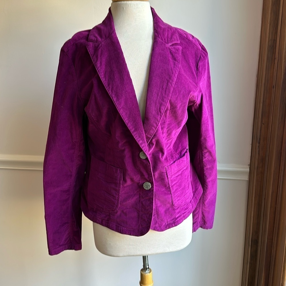 Torrid Freestyle Revolution plus size purple velour blazer size 1X EUC